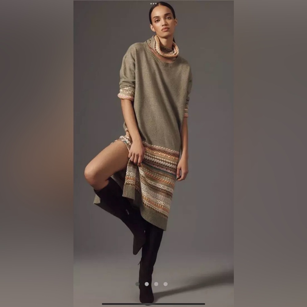 Anthropologie Turtleneck Sweater Dress Large NWT